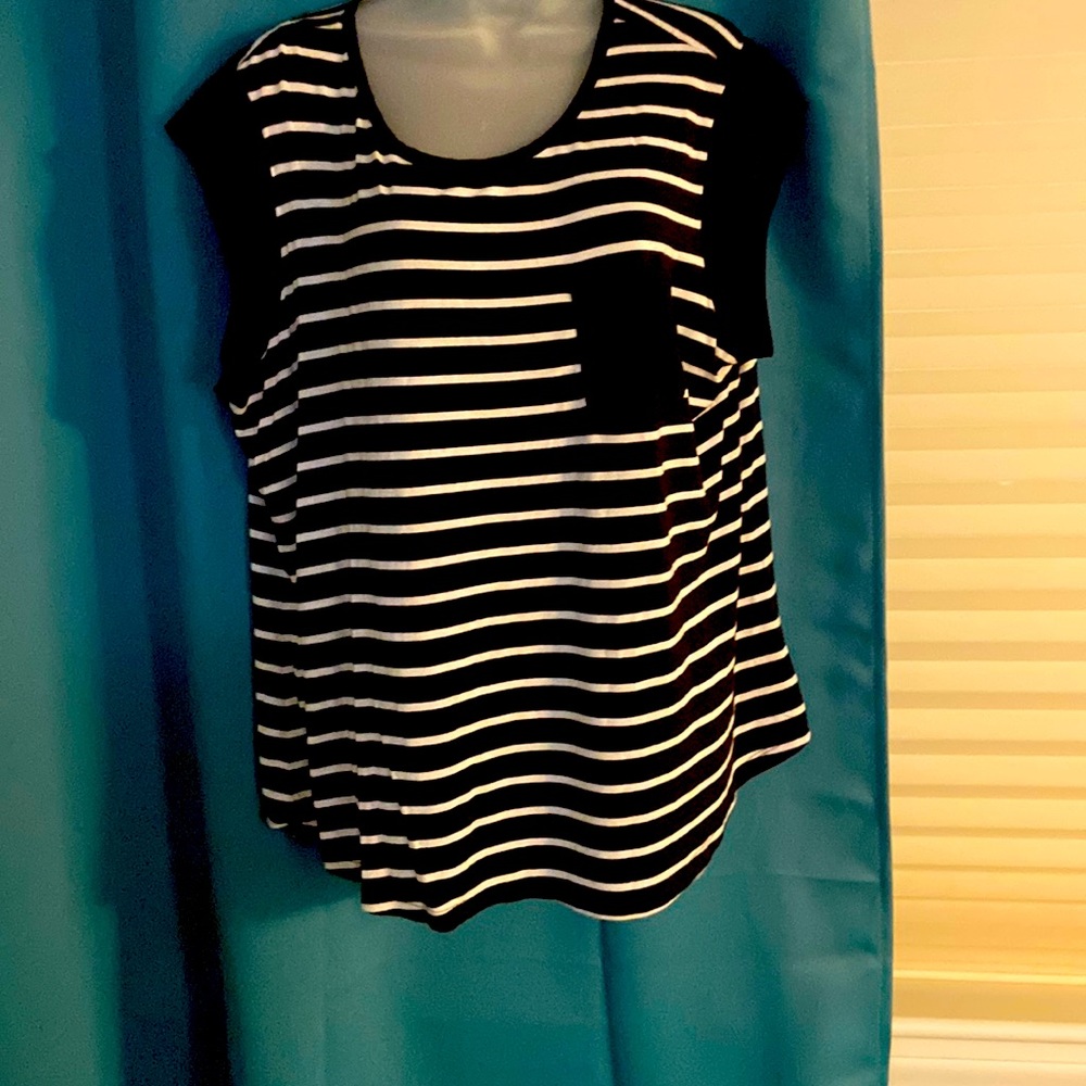 Black snd white Calvin Klein striped top.